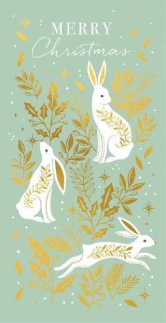 Felicitare - White Hare Merry Christmas