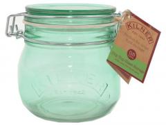 Borcan verde mediu cu capac - 500 ml