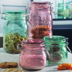 Borcan verde mediu cu capac - 500 ml