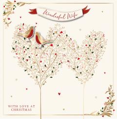 Felicitare - Gilded Woodland - Wife - Christmas Love Birds