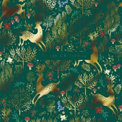 Set 10 felicitari - Gold Leaping Deer In Forest