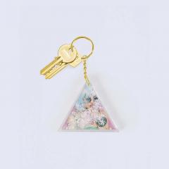 Breloc - Aqua White Glitter