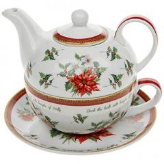 Set ceainic cu farfurie - Christmas Lesser & Pavey