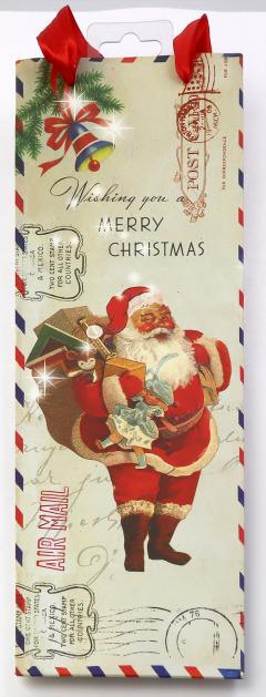 Punga pentru cadou - Santa Claus-Wishing You A Merry Christmas, bottle bag