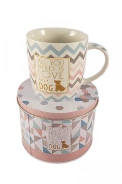 Cana in cutie cadou - All you need is love and a dog
