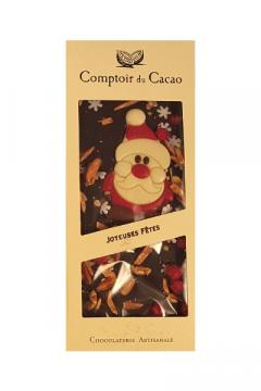 Tableta ciocolata amaruie cu decoratiuni de Craciun