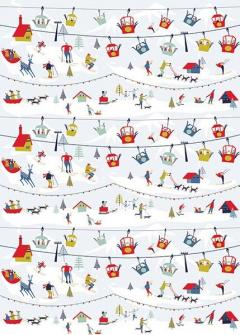Hartie de impachetat - Cable Cars Christmas The Art File