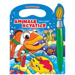 Animale acvatice - Carte de colorat 