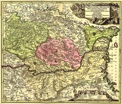 Harta Transilvania, Moldova si Valahia 1730