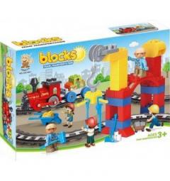 Set blocuri de construit statie de tren cu sunete Diakakis