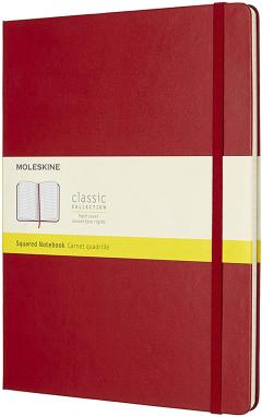 Carnet - Moleskine Classic - Hard Cover, X-Large, Squared - Scarlet Red
