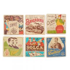 Set 6 suporturi pahare - Reclame vechi Atelier Trebo