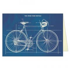 Felicitare blueprint bicicletat