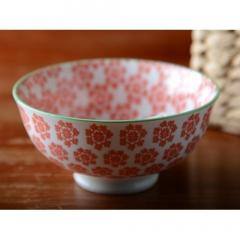 Bol portelan - Wanderer Orange With Green Rim Small  | Creative Tops