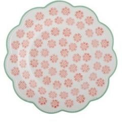 Farfurie aperitive - Wanderer Scalloped Orange Plate Green Rim | Creative Tops
