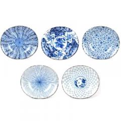 Set 5 farfurii - Blue Mix