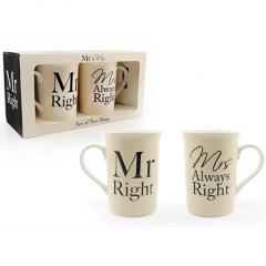 Set 2 cani cutie cadou  - Mr Right & Mrs Always Right
