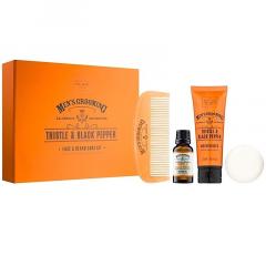 Set cosmetice - Thistle & Black Pepper, Men Grooming Face & Beard Care Kit