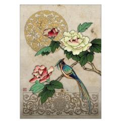 Felicitare Paradise bird and peonies Bug Art
