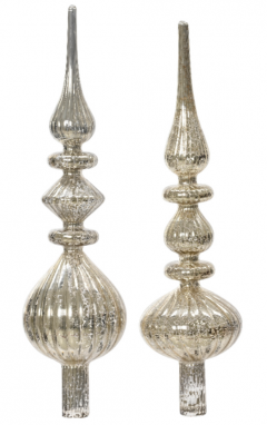 Varf de brad - Antique Shiny Glass - Silver, doua modele
