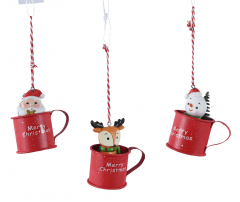 Ornament brad - Figure Polyresin - Iron Cup Red - mai multe modele - pret pe bucata