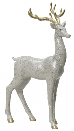 Figurina decorativa - Polyresin Deer - Silver