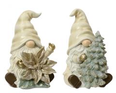 Figurina decorativa - Polyresin Gnome White - doua modele - pret pe bucata