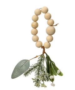 Inel pentru servetel - Glitter Wooden Balls, Pinecones, Eucalyptus