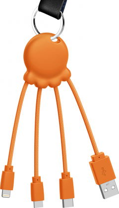 Adaptor portabil - Octopus - Orange Recycled Plastic