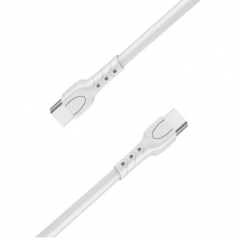 Cablu Fast Charge Type-C la Type-C, 1.2m, Alb - Lemontti