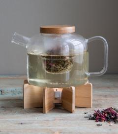 Ceainic cu infuzor si suport