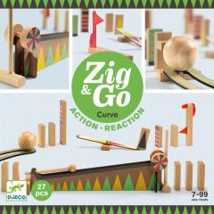 Set constructie trasee - Zig & Go, 27 piese, bila cea mai mare