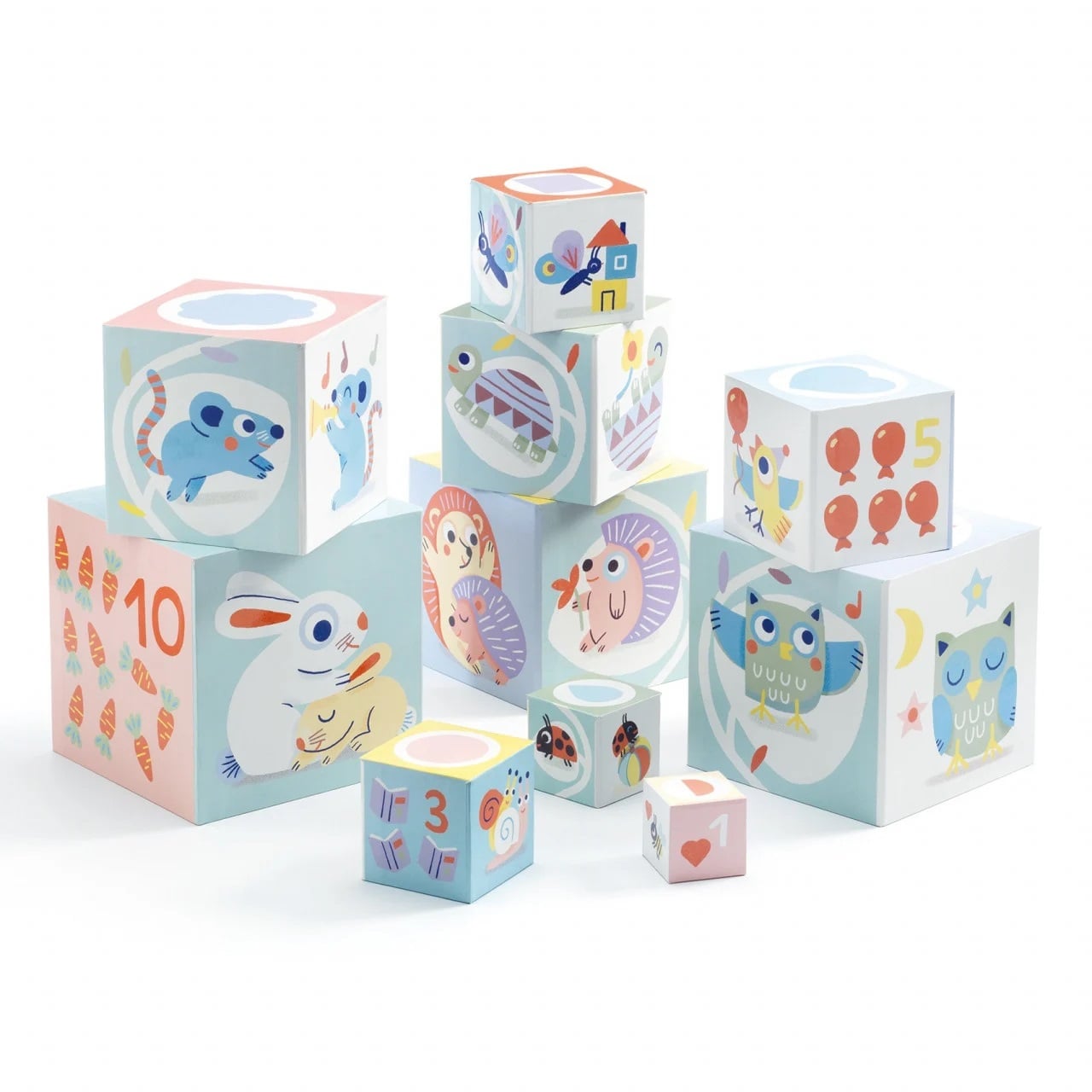 Set 10 cuburi - Turn de construit - BabyBloki - Djeco