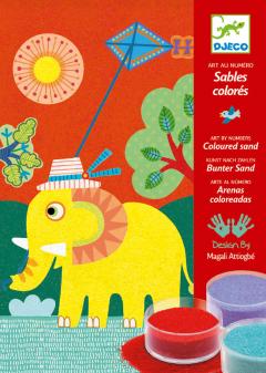 Kit creativ - Nisip colorat - Animale pentru copii