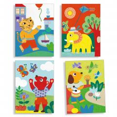 Kit creativ - Nisip colorat - Animale pentru copii