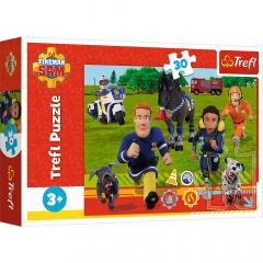 Puzzle 30 piese - Pompierul Sam gata de salvare