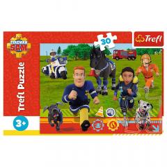 Puzzle 30 piese - Pompierul Sam gata de salvare