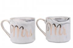 Set 2 cani - Mr & Mrs - Marble and Gold