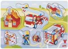 Puzzle cu butoane - Pompieri in actiune