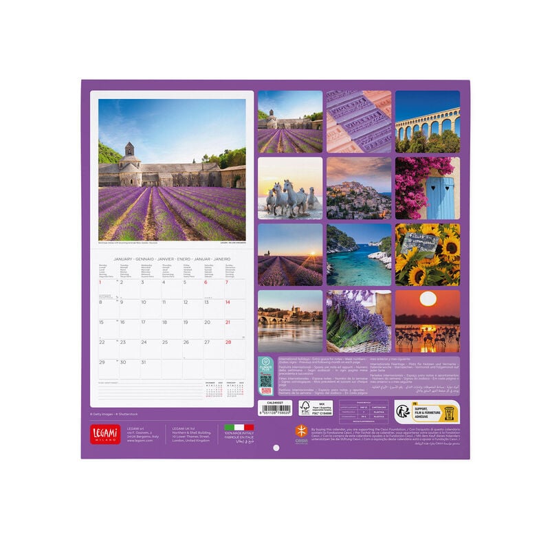 Calendar de perete 2024 - Provence, 30x29 cm - Legami