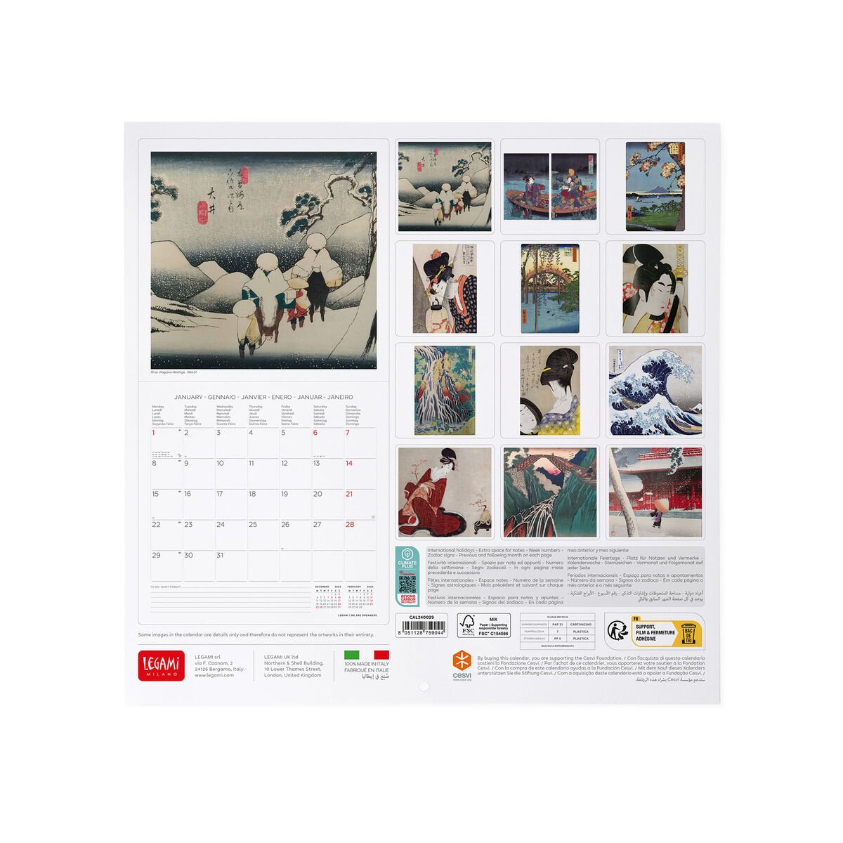 LEGAMI Once Upon a Time Wall Calendar 2024 – 30 x 29 cm
