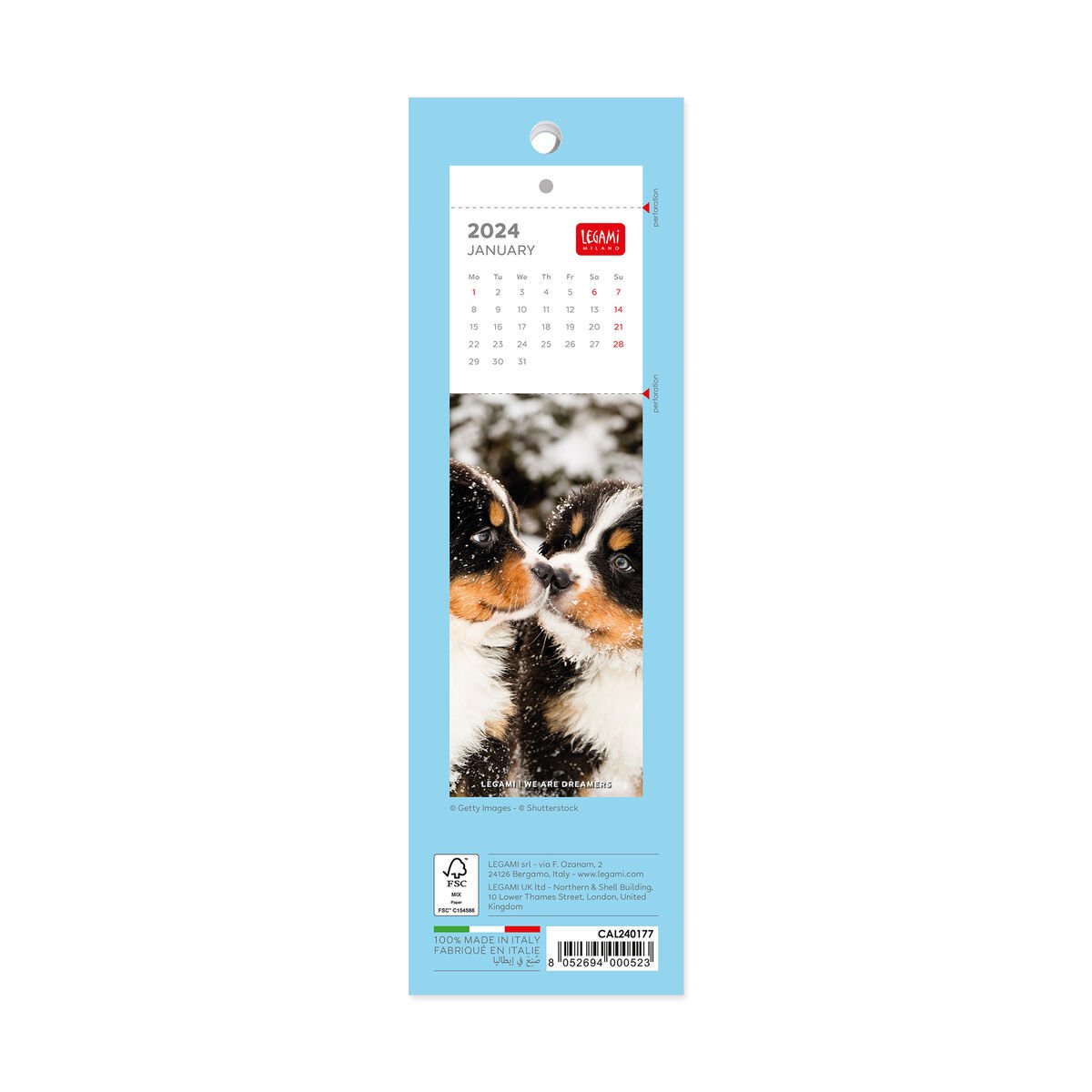 Calendar 2024 Bookmark Puppies Legami