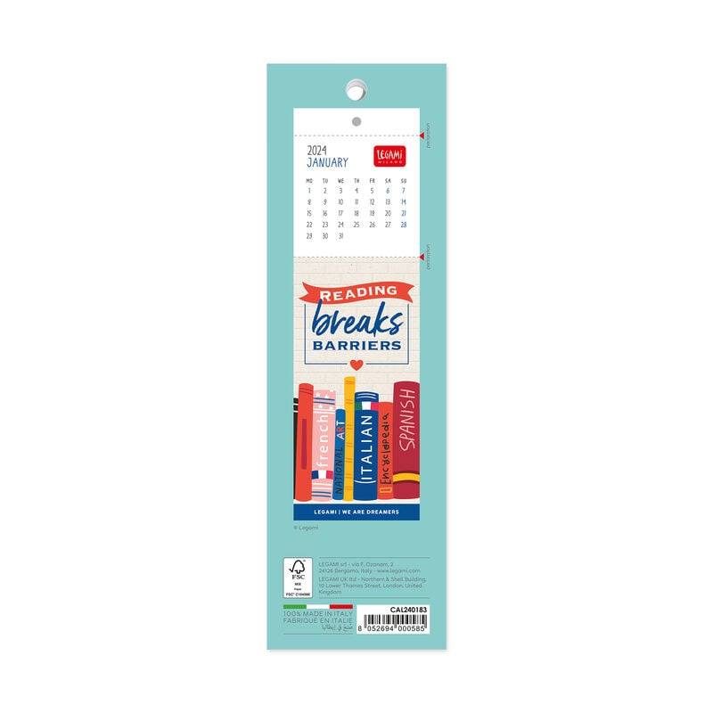 Calendar 2024 Bookmark Book Lover's Legami