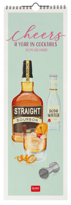 Calendar de perete 2024 - Cheers, 16x49 cm