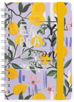 Agenda 2024 - 12 Month Weekly Diary - Small - Spiral Bound - Lemon