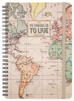 Agenda 2024 - 12 Month Weekly Diary - Large - Spiral Bound - Travel