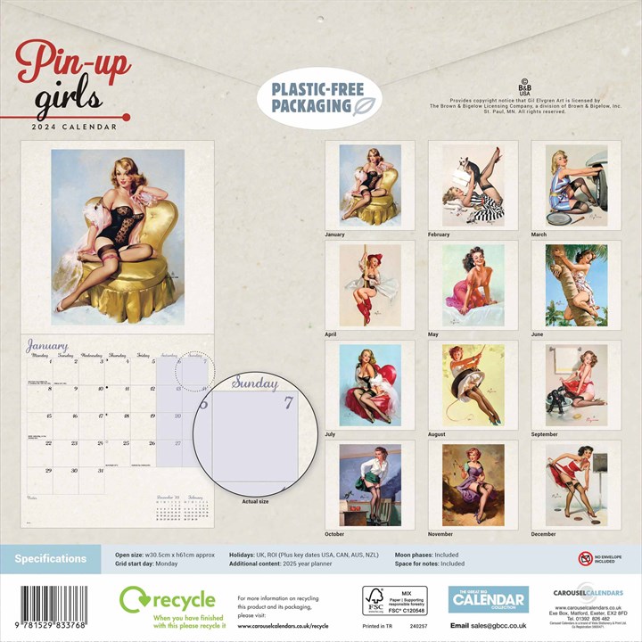 Calendar 2024 Pin Up Girls Carousel