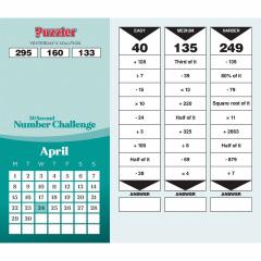 Calendar 2024 - 30 Second Number Challenge Puzzler