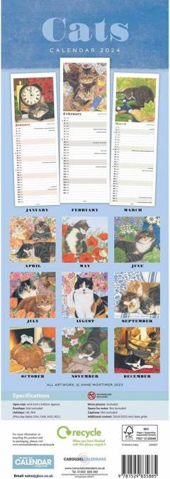 Calendar 2024 - Cats By Anne Mortimer