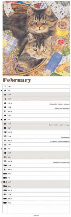 Calendar 2024 - Cats By Anne Mortimer